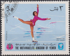 1968 Jemen-Kingdom, ° Mi:YE-K 456A, Yt:YE-K 254B, Figure Skating, Olympische Winterspiele In Grenoble - Eiskunstlauf