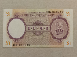 Great Britain, 1 Pound, 1943, British Military Authority Banknote - Autorità Militare Britannica
