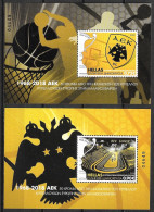 GREECE 2018 50 Years Basketball Cup Winners Set 3016 / 3017 In 2 MNH Sheets Hellas F 133 / 134 (8.000 Sets Issued) - Blocchi & Foglietti