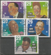 USA 1994 Popular Singers SC.# 2849/53 - Cpl 5v Set In VFU Condition - Strips & Multiples
