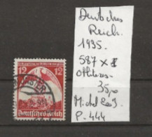 TIMBRE D ALLEMAGNE DEUTSCHES REICH 1935  VARIETE Nr 587  X I  COTE 57,00  € - Plaatfouten & Curiosa