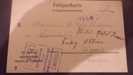 WWI Camp Prisonniers CASSEL KASSEL   KRIEGSGEFANGENENSENDUNG FELDPOSTKARTE - Oorlog 1914-18