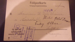 WWI Camp Prisonniers CASSEL KASSEL   KRIEGSGEFANGENENSENDUNG FELDPOSTKARTE - 1. Weltkrieg 1914-1918