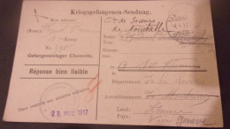 WWI Camp Prisonniers CHEMNITZ  KRIEGSGEFANGENEN SENDUNG FELDPOSTKARTE - WW I