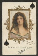 CPA Jeu De Cartes Carte à Jouer Playing Cards Circulé Femme Girl En Soie - Spielkarten