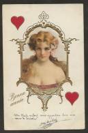 CPA Jeu De Cartes Carte à Jouer Playing Cards Circulé Femme Girl En Soie - Cartas