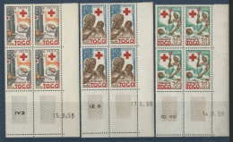 TOGO N° 292 à 294 ( X4) Neufs ** (MNH) Tous Avec Coins Datés Croix Rouge TB - Togo (1960-...)