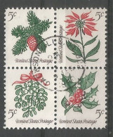 USA 1964 Christmas  SC.# 1254/57 Cpl 4v Set In Block4 In VFU Condition - Multiples & Strips