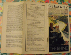 Allemagne Germany (en Anglais). Le Rhin, The Rhine. Plan Touristique. Carte Dépliant Tourisme Vers 1960 - Sin Clasificación