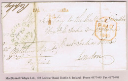 Ireland Military Louth Uniform Penny Post 1849 Cover To EIC In London With UPP Hs PAID AT DROGHEDA/1d In Red - Prephilately