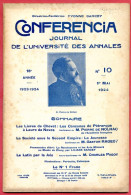 CONFERENCIA  1924 N° 10 Du 1 Mai  Journal Université Annales * Canzones Pétrarque - Jeunesse Second Empire - Musée Cluny - Other & Unclassified