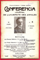 CONFERENCIA  1924 N° 4 Du 1 Février Journal Université Annales * Roi Murat -  Chants Populaires Russes - Other & Unclassified