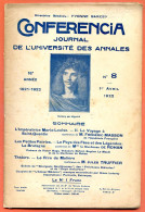 CONFERENCIA  1922 N° 8 Du 1 Avril  Journal Université Annales Imperatrice Marie Louise A St Quentin , La Bretagne - Other & Unclassified