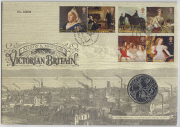 UK 2019 Queen Victoria Five Pound  - UNC Coin On Victorian Britain FDC - 50 Pence