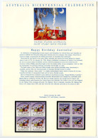 United States / Australia 1988 Joint Issues - Australia Bicentennial Celebration Folder With Mint Blocks Of Stamps - Joint Issues