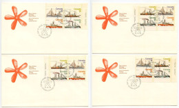 Canada 1978 4 FDCs Scott 776-779 Inscription Blocks Of 4 - Ships - 1971-1980