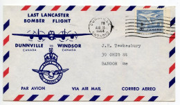 Canada 1964 Commemorative Cover - Last Lancaster Bomber Flight - Dunnville To Windsor; Scott 430 - Commemorative Covers