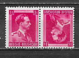 KP22**  Leopold III Col Ouvert - Bonne Valeur - MNH** - LOOK!!!! - Tête-bêche [KP] & Zwischensteg [KT]