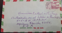 EL)1967 MEXICO, STADIUM 80C SCTC194 CANCELLATION OF COATZACOALCOS, CIRCULATED COVER TO MIAMI, USA BY AIR - Mexico