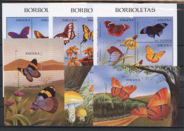 Angola Klb. 1183-1200, Block 40-42 Postfrisch Schmetterlinge #JU209 - Angola