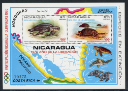Nicaragua Block 114 Postfrisch Olympia 1980 Lake Placid / Moskau #JR909 - Nicaragua