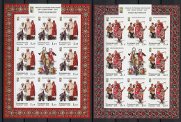 Tadschikistan Kleinbogensatz Mit 597-598 B Postfrisch Trachten #JM499 - Tajikistan