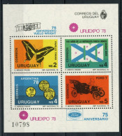 Uruguay Block 40 Postfrisch Schmetterling #HF389 - Uruguay