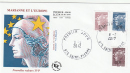 2012 " MARIANNE DE BEAUJARD DE SAINT PIERRE ET MIQUELON " Sur Enveloppe 1er Jour. Parfait état A Saisir !!! - 2008-2013 Maríanne De Beaujard