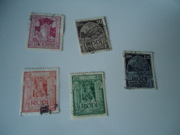 RHODΙ  ITALY  GREECE USED  5  STAMPS - Ägäis (Rodi)