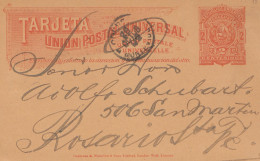 Uruguay 1893: Post Card Montevideo To Rosario - Uruguay