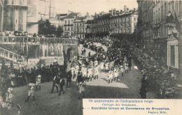 BELGIQUE - Cortège Des Drapeaux - Société Union Et Constance De Bruxelles - Carte Postale Ancienne - Altri & Non Classificati