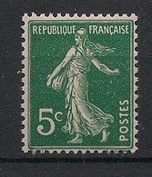 FRANCE - 1907 - N°YT. 137 - Semeuse 5c Vert - Neuf Luxe ** / MNH / Postfrisch - Neufs
