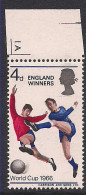 GB 1966 QE2 4d World Cup Football England Winners SG 700 Umm ( B1365 ) - Unused Stamps