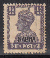 1½a Used Nabha State, KGVI Series 1941-1943,, British India - Nabha