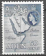 ADEN # FROM 1953-59  STAMPWORLD 54A  TK: 12 X 13 1/2 (*) - Aden (1854-1963)