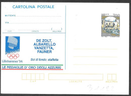 Italia/Italy/Italie: Intero, Stationery, Entier, Sci Di Fondo Staffetta, Cross Country Skiin Relay, Relais Ski De Fond - Invierno 1994: Lillehammer