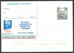 Italia/Italy/Italie: Intero, Stationery, Entier, Sci Di Fondo Staffetta, Cross Country Skiin Relay, Relais Ski De Fond - Inverno1994: Lillehammer