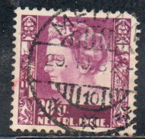 DUTCH INDIA INDIE INDE NEDERLANDS HOLLAND OLANDESE OLANDESI INDIES 1933 1937 1934 QUEEN WILHELMINA 20c USED USATO - Nederlands-Indië