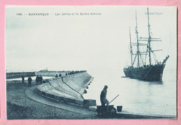 PHOTO - PHOTOGRAPHIE : DUNKERQUE  - LES JETEES ET LE BELLEN ECHOUE    - REPRODUCTION - Luoghi