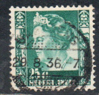 DUTCH INDIA INDIE INDE NEDERLANDS HOLLAND OLANDESE OLANDESI INDIES 1933 1937 1934 QUEEN WILHELMINA 25c USED USATO - Nederlands-Indië