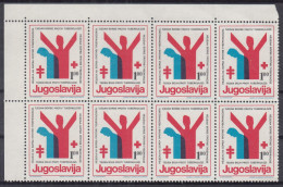 SALE !! 50 % OFF !! ⁕ Yugoslavia 1976 ⁕ Charity Stamp / Red Cross Week / Anti-tuberculosis - Surcharge ⁕ 8v MNH / Sheet - Liefdadigheid