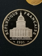 100 FRANCS PANTHEON ARGENT 1991 BE UNC FRANCE LEGERE PATINE / ISSUE DU COFFRET / SILVER - 100 Francs