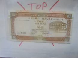 MACAO 10 PATACAS 1991 Neuf (B.31) - Macau