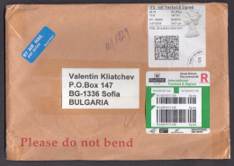 Great Britain 2020/01 - 8.95 Pound, R-letter From GB To Bulgaria - Brieven En Documenten
