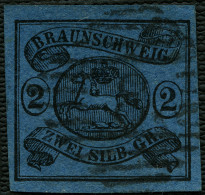 BRAUNSCHWEIG 1853, Nr. 7a, NR-STPL 8 BRAUNSCHWEIG, BPP SIGN.Mi. 80,-b - Braunschweig