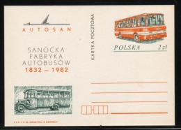 POLAND 1982 PC 150 YEARS SANOK AUTOSAN MOTOR VEHICLE BUS FACTORY MINT VEHICLES Cp 812 - Bussen