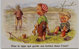 4655 -  CPA  De Véra PATERSON     -  VISE LE TYPE QUI GARDE SES BOTTES DANS L'EAU !!  -  LA PECHE -  THEME   RARE - Paterson