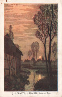 ARTS - Tableau - JJ Waltz - (Hansi) - Lever De Lune - Ferme - Village - Carte Postale Ancienne - Pintura & Cuadros