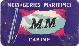 Messageries Maritimes étiquette Bagage Cabine - Bateau Paquebot - Altri & Non Classificati