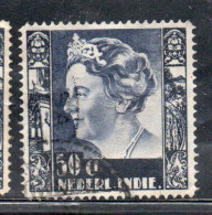 DUTCH INDIA INDIE INDE NEDERLANDS HOLLAND OLANDESI NETHERLANDS INDIES 1934 QUEEN WILHELMINA 50c USED USATO - Nederlands-Indië